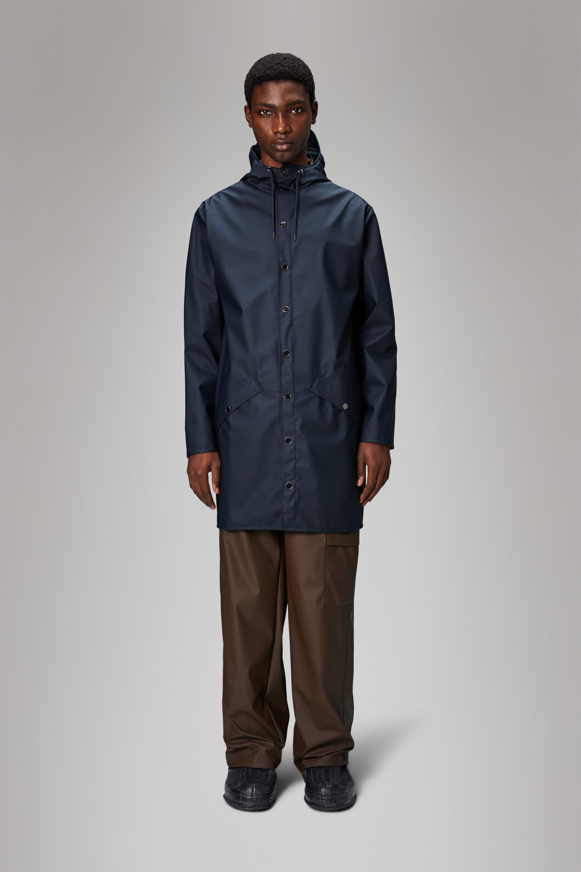 Rains Long Jacket in Navy for 125 Free Shipping