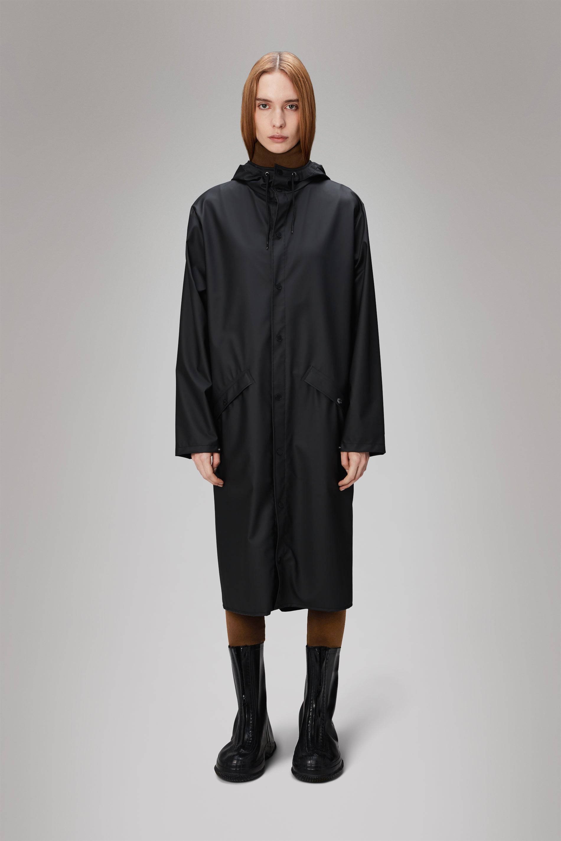 Black fashion rain jackets