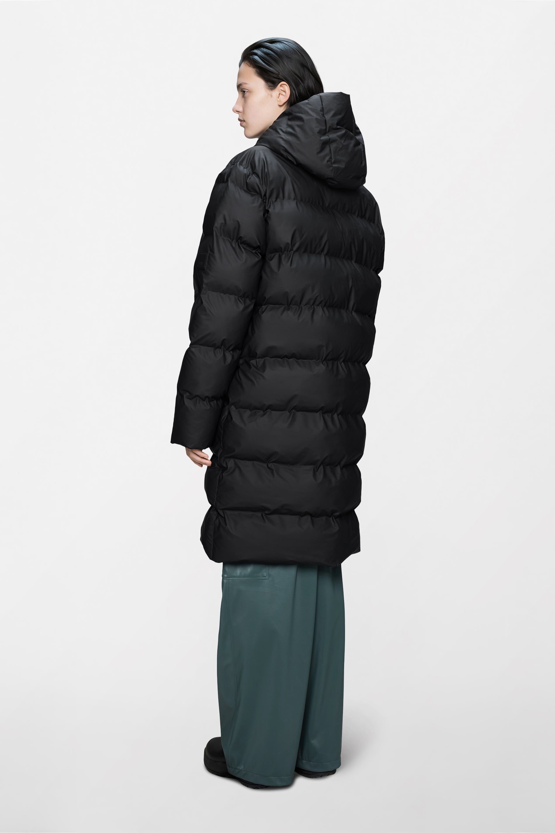 RAINS Alta Longer Puffer Jacket Black Jacket