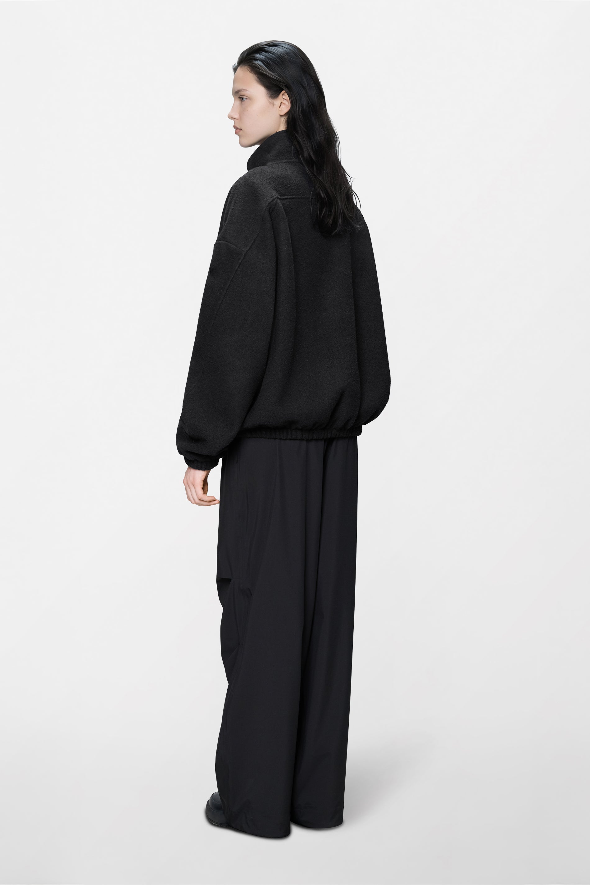 RAINS Fleece Zip Jacket Black Long Sleeve