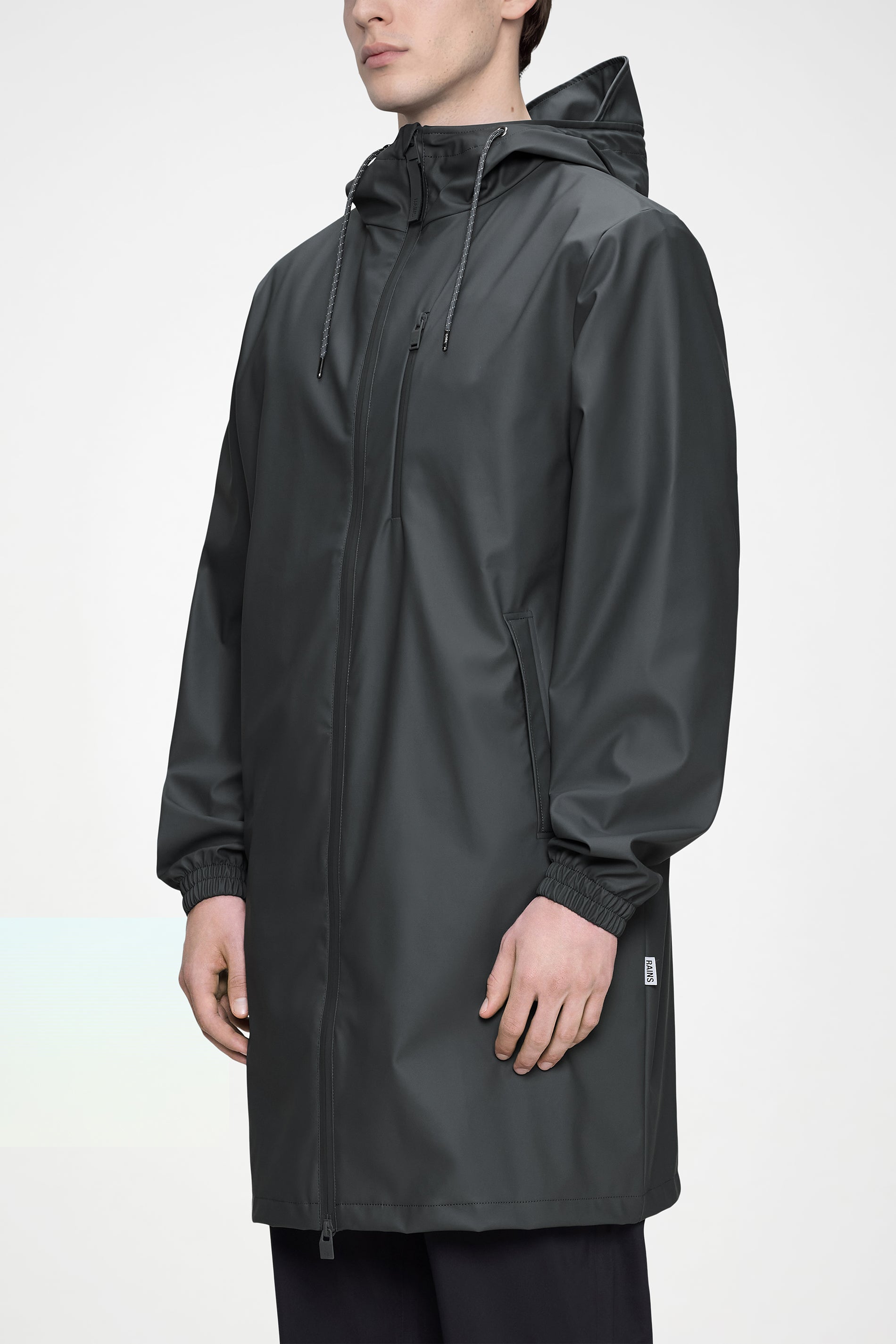 RAINS Long Storm Breaker Dark Grey Jacket