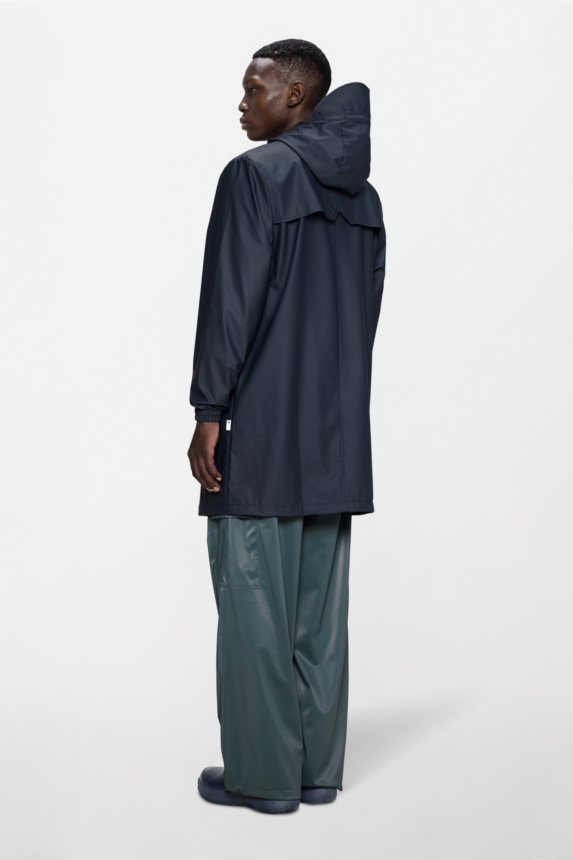 RAINS Long Storm Breaker Navy Jacket