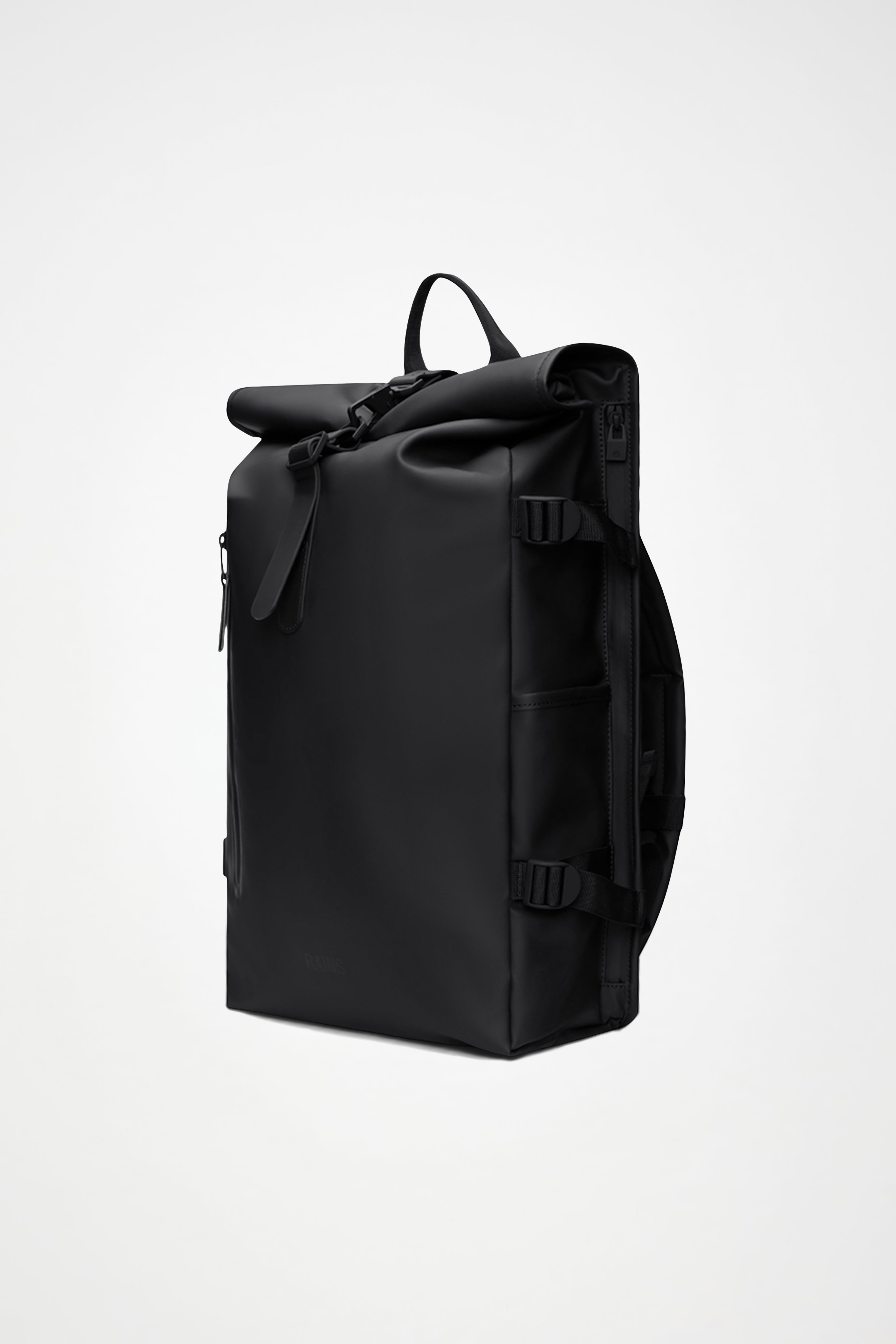 RAINS Rolltop Rucksack Large Black 28L H63 x D14 x W32 cm Backpack