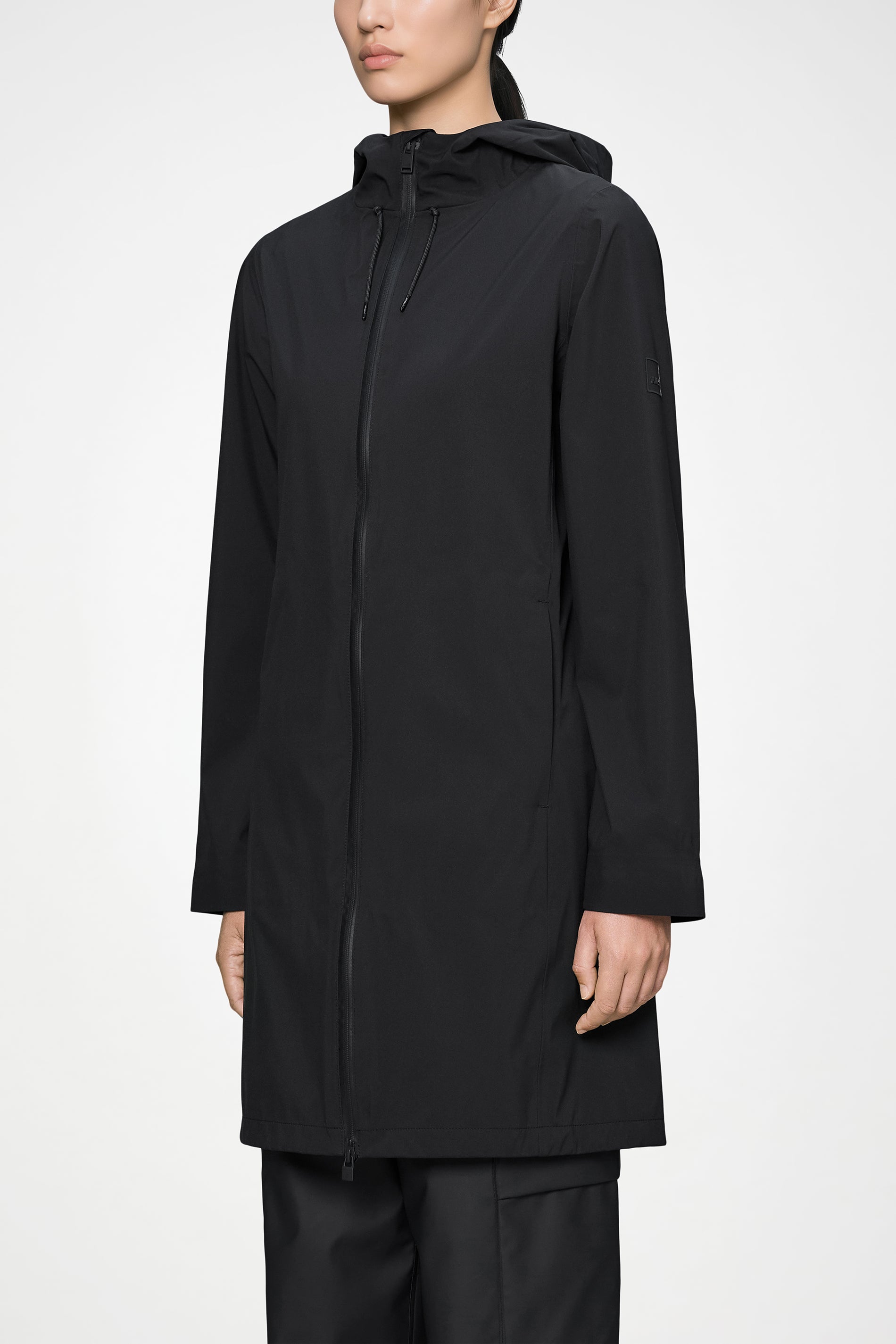 RAINS Suva Hardshell Long W Jacket Black Jacket