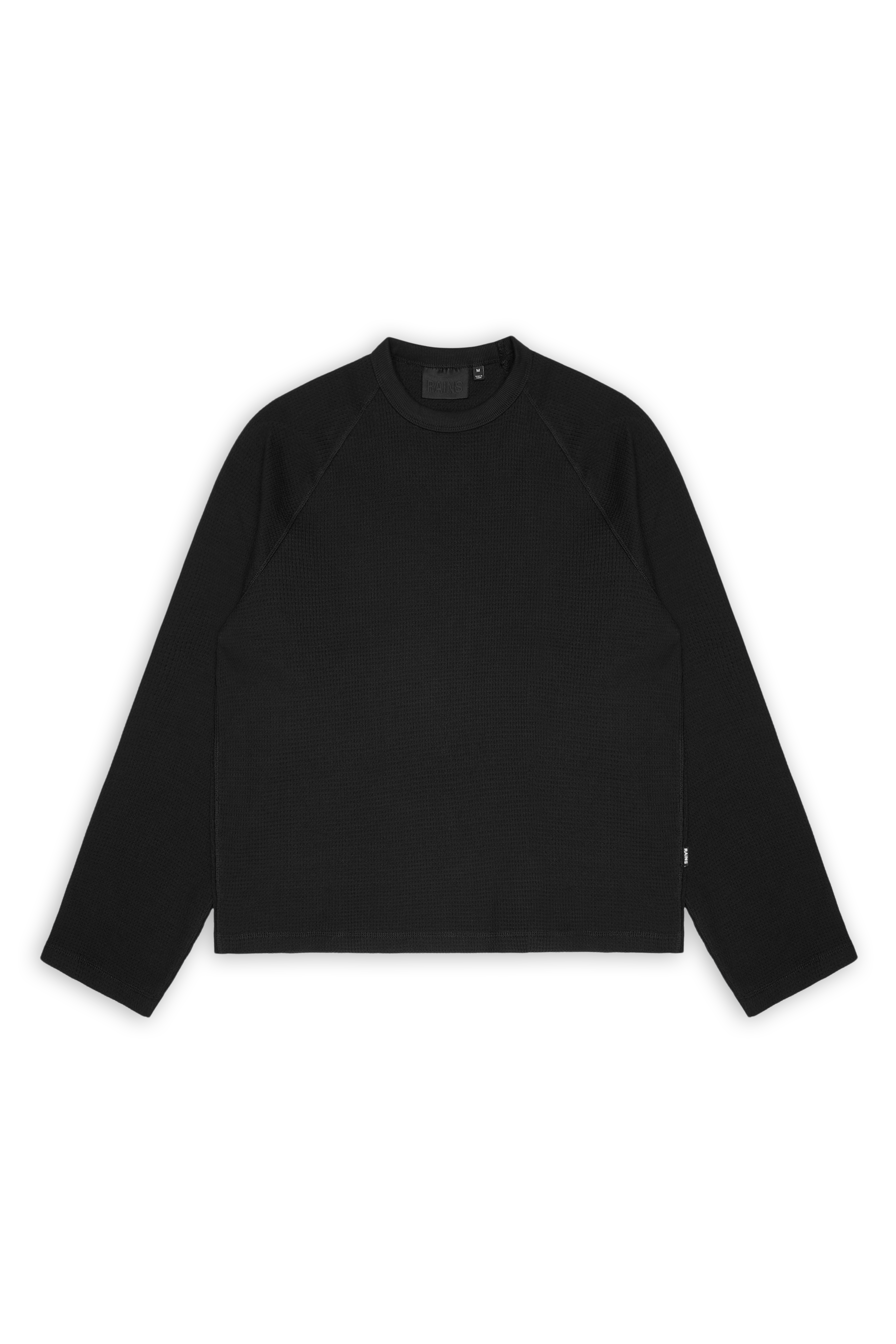 RAINS Waffle Long Sleeve T-Shirt Rains Black Long Sleeve